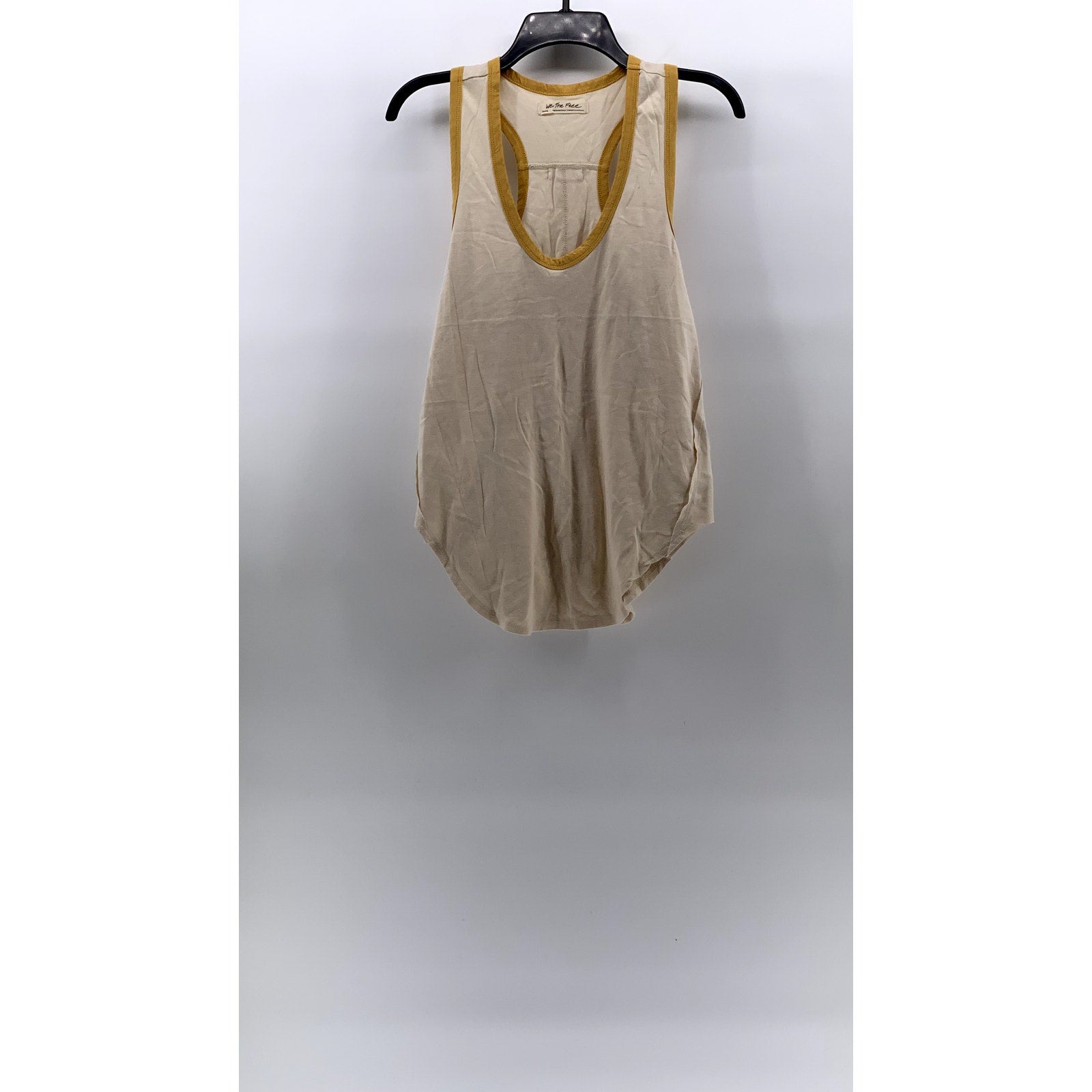 WE THE FREE Women's Beige-Yellow Scoop-Neck Racerback Reggi Tank Top SZ S