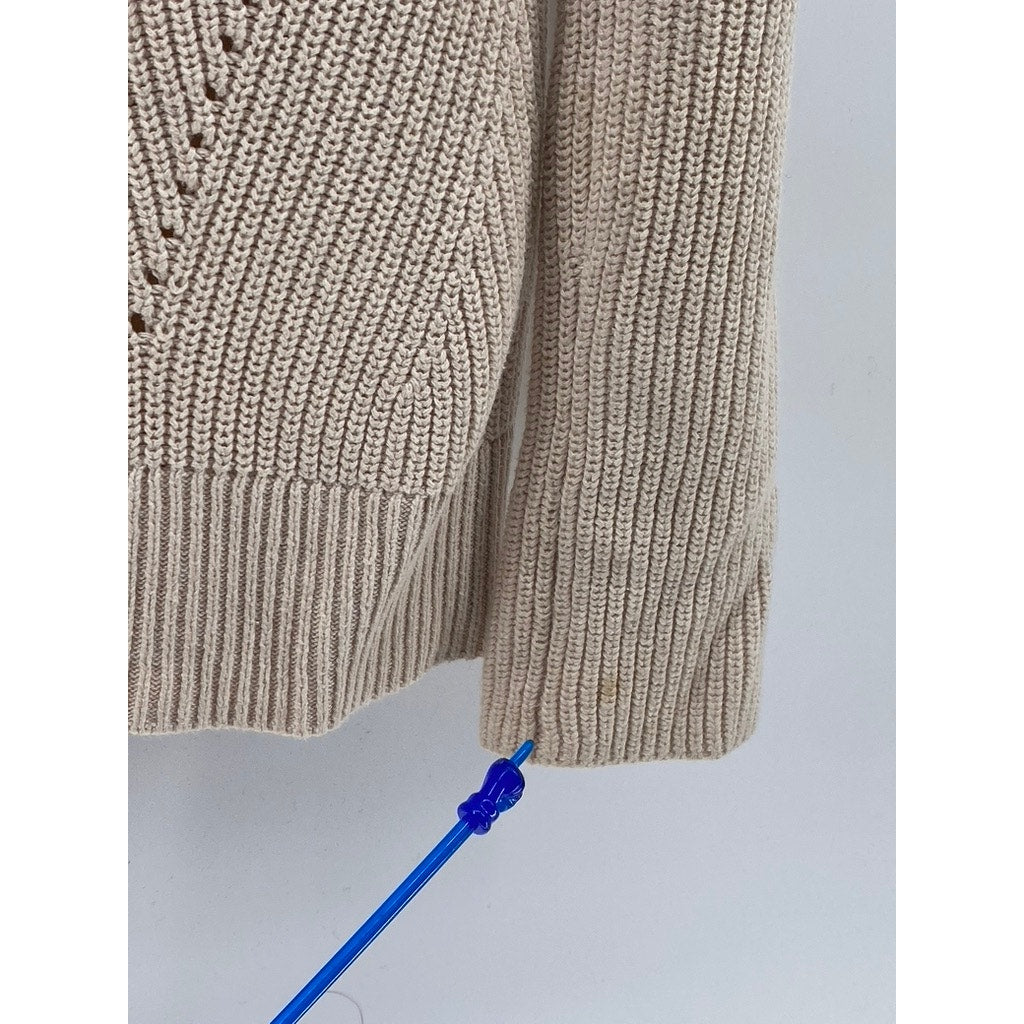 GAP Women's Beige Textured Turtleneck Knit Casual Regular-Fit Sweater SZ XS