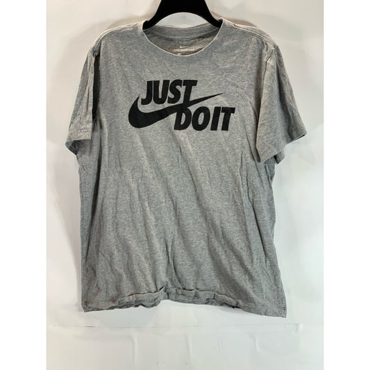 NIKE Sportswear Men's Gray/Black Just Do It Crewneck Short Sleeve T-Shirt SZ L