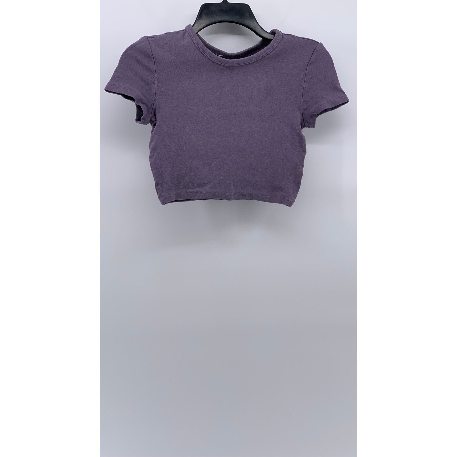 ZARA Women's Lavender Purple Casual Crewneck Short Sleeve Knit Cropped Top SZ S