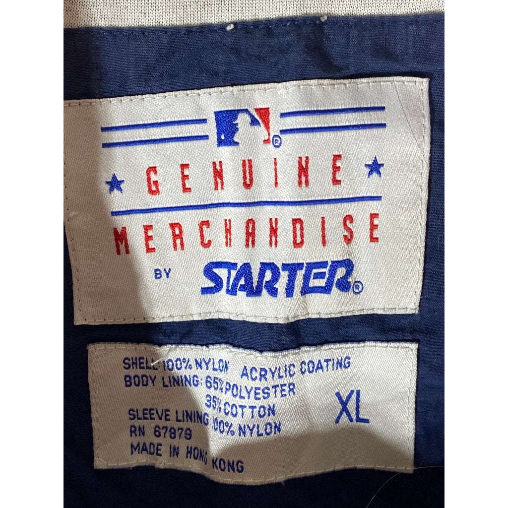 STARTER Men's Vintage Blue-Red Atlanta Braves Zip-Up Windbreaker Jacket SZ XL