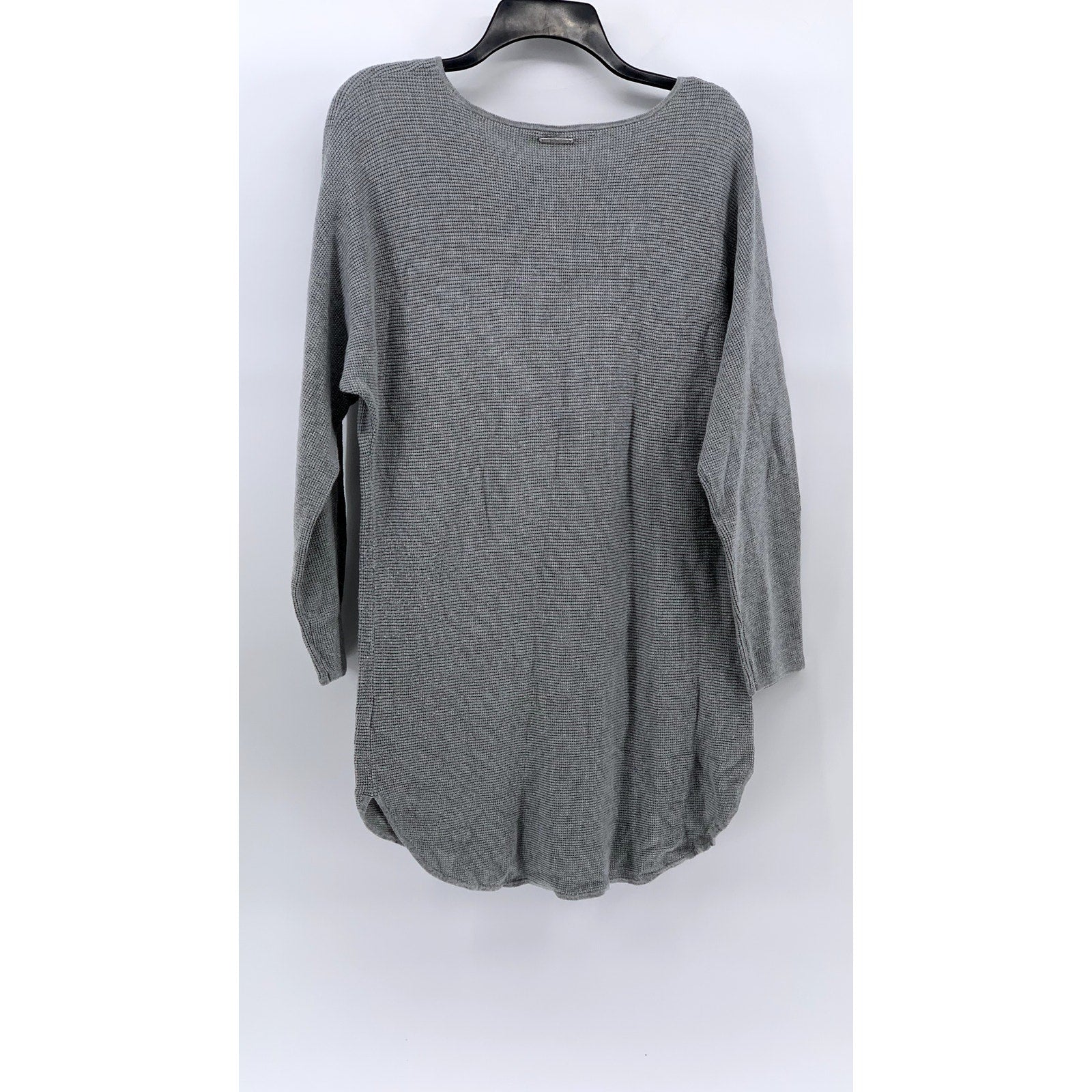 MICHAEL MICHAEL KORS Women’s Light Gray Scoop-Neck Long Sleeve Tunic Sweater SZM
