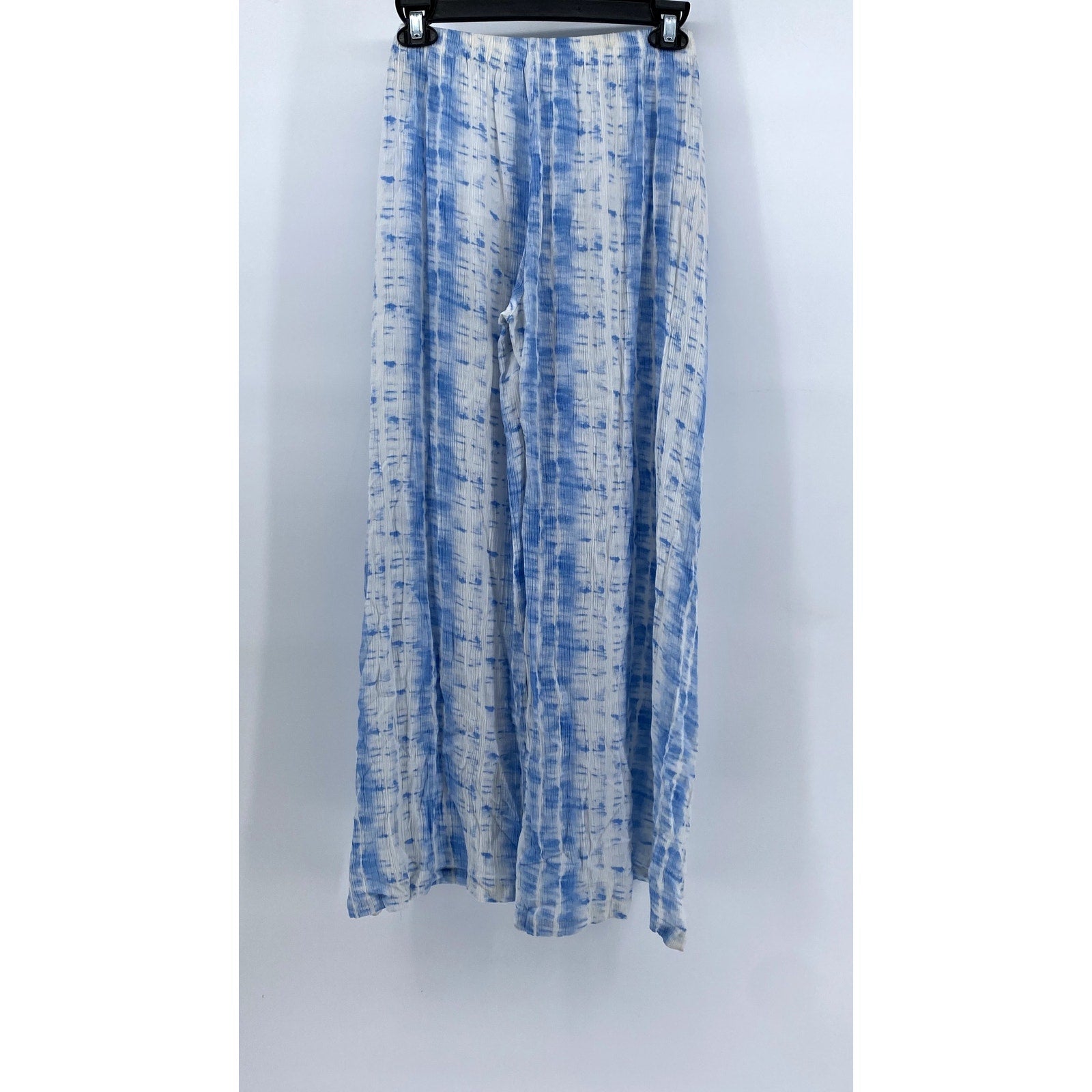 VANILLA STAR Womens Blue & White Dyed Flowy Pants SZ M