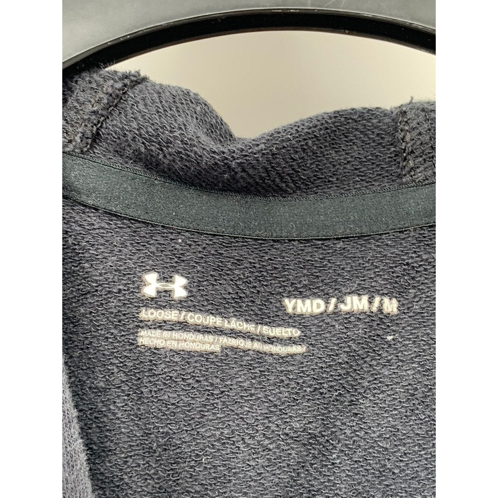 UNDER ARMOUR Kids' Washed Black Graphic Sleeveless Active Hooded Vest SZ Y-M