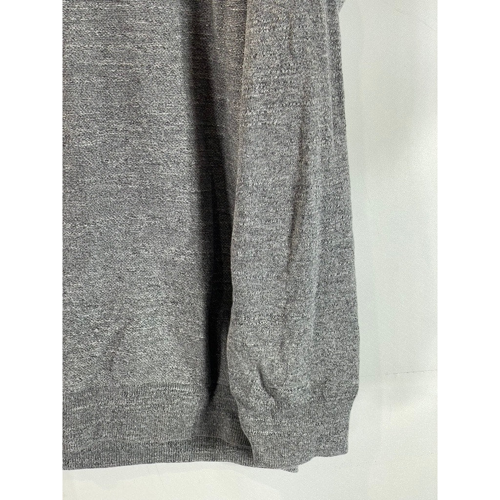 J. CREW Men's Gray Heathered Cotton Quarter-Zip Pullover Sweater SZ 2XL