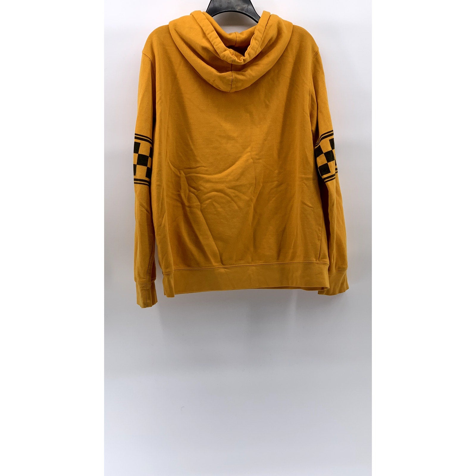 FOREVER 21 Men's Dark Yellow Checkered Motor Cross Casual Hoodie SZ M