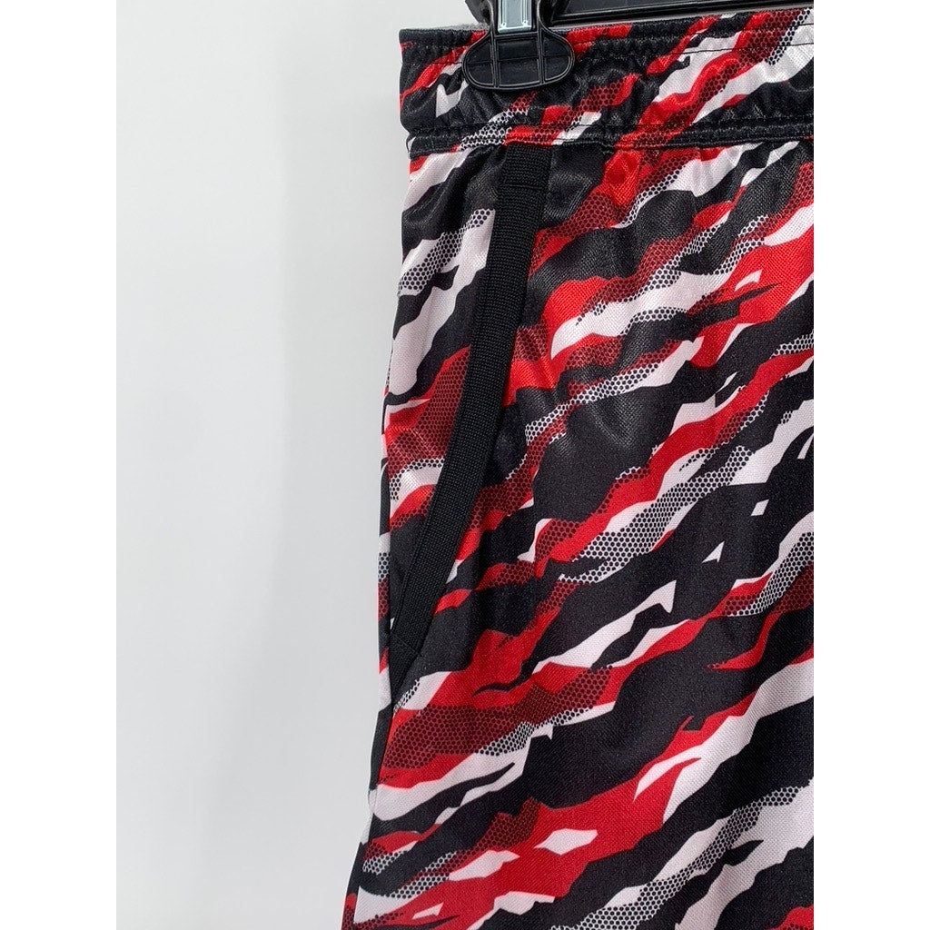 AND1 Men's Black-Red-White Printed Basketball Shorts SZ S