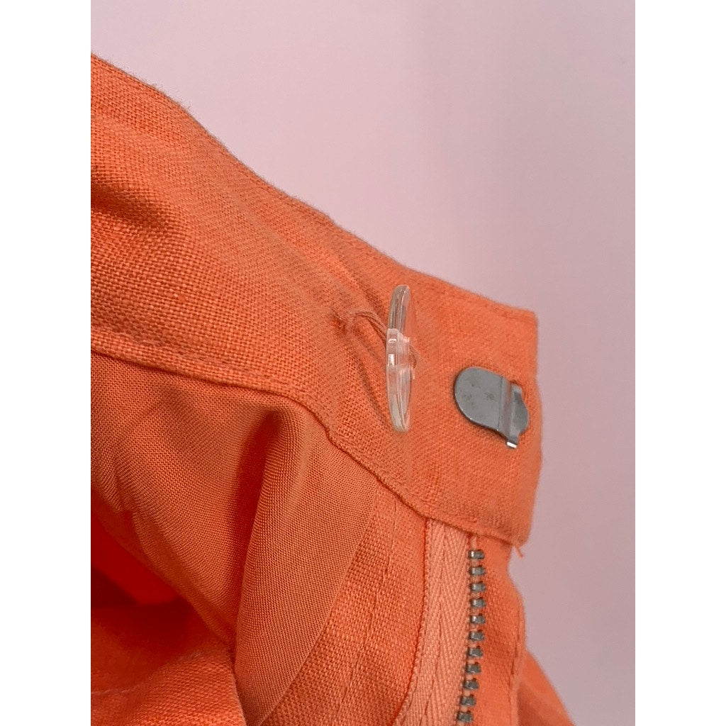 CAMI NYC Women’s Orange Linen High Rise Shorts SZ 10