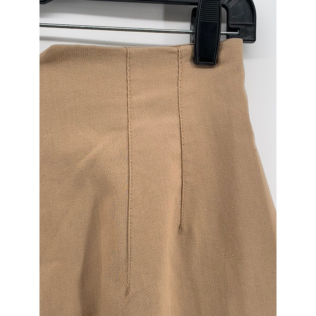 ZARA Women's Tan Slim-Leg High-Rise Pants SZ S