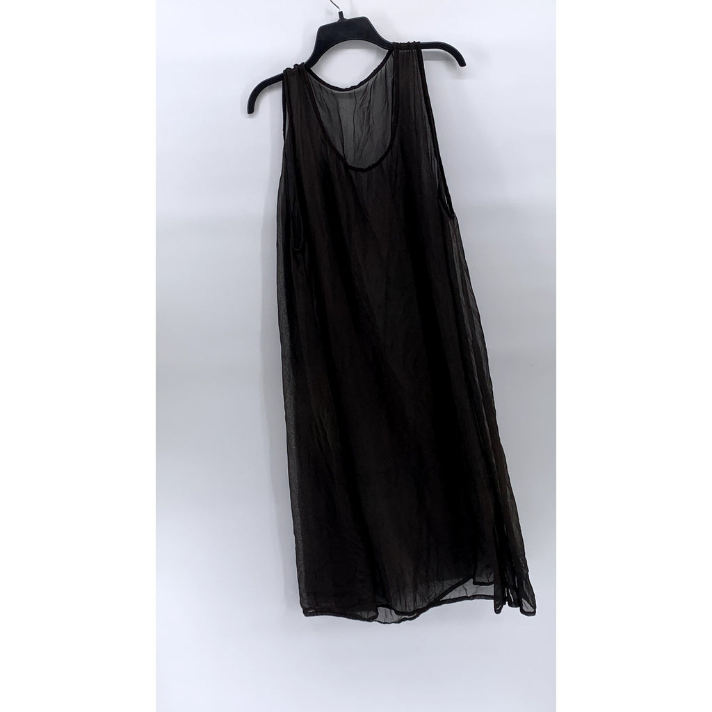 UNBRANDED Women’s Brown Mesh Sleeveless Scoop-Neck Midi Overlay Dress SZ OS