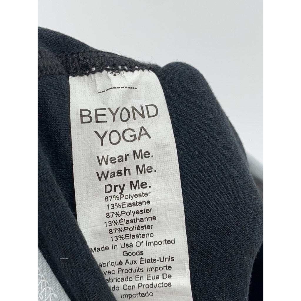 BEYOND YOGA Women's Black Striped High-Rise Ankle-Cropped Leggings SZ XS