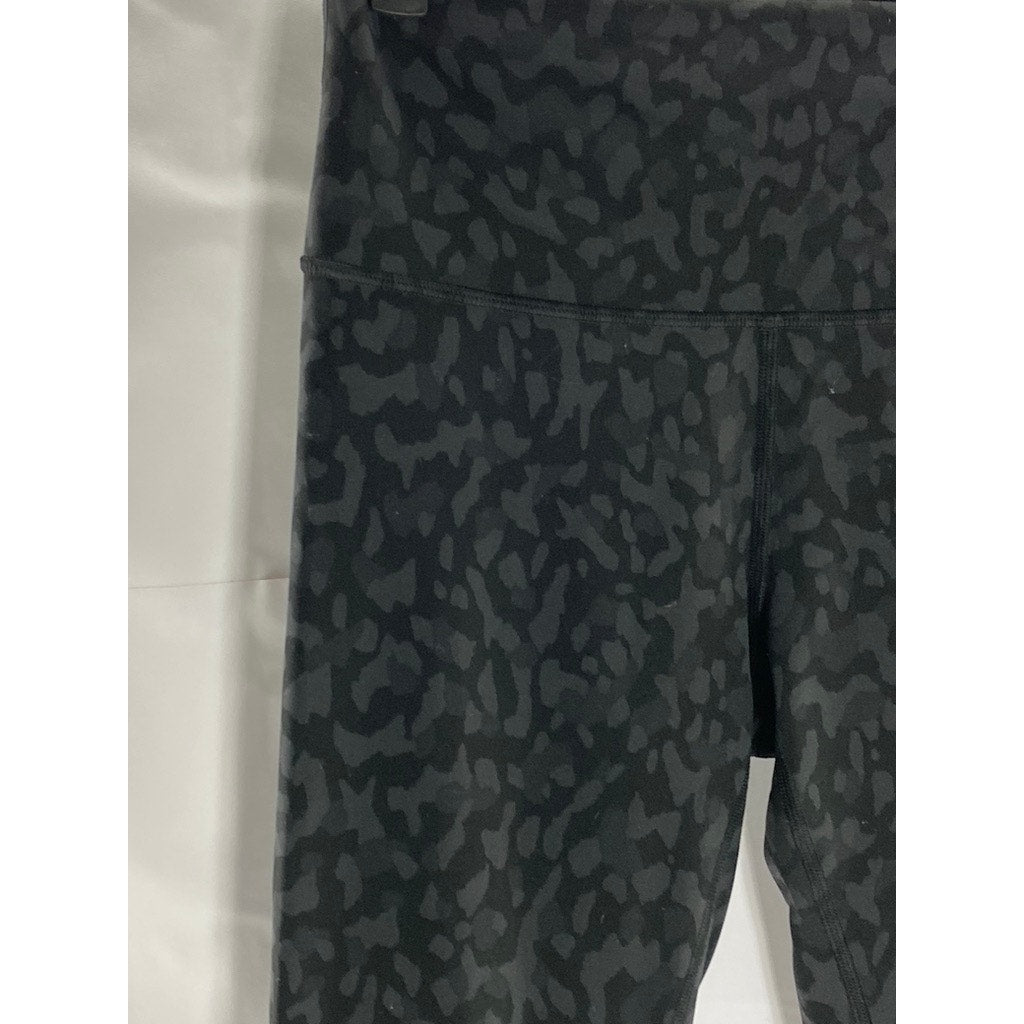 LULULEMON Women's Black-Gray Leopard Camo Print Align High-Rise Ankle Pant SZ S