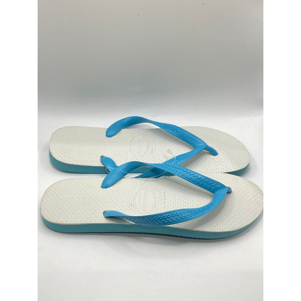 HAVAIANAS Women's Teal-White Casual Flip-Flip Sandals SZ 10/11