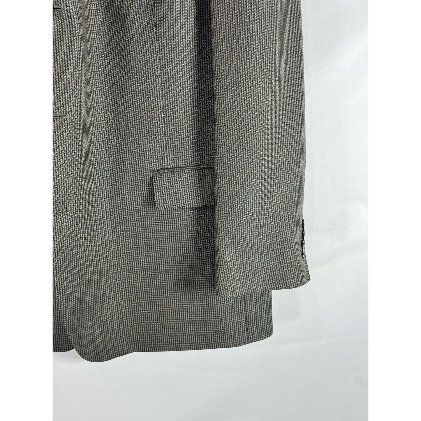 OSCAR DE LA RENTA Men's Gray Printed Long Wool Two-Button Sport Coat SZ 48L