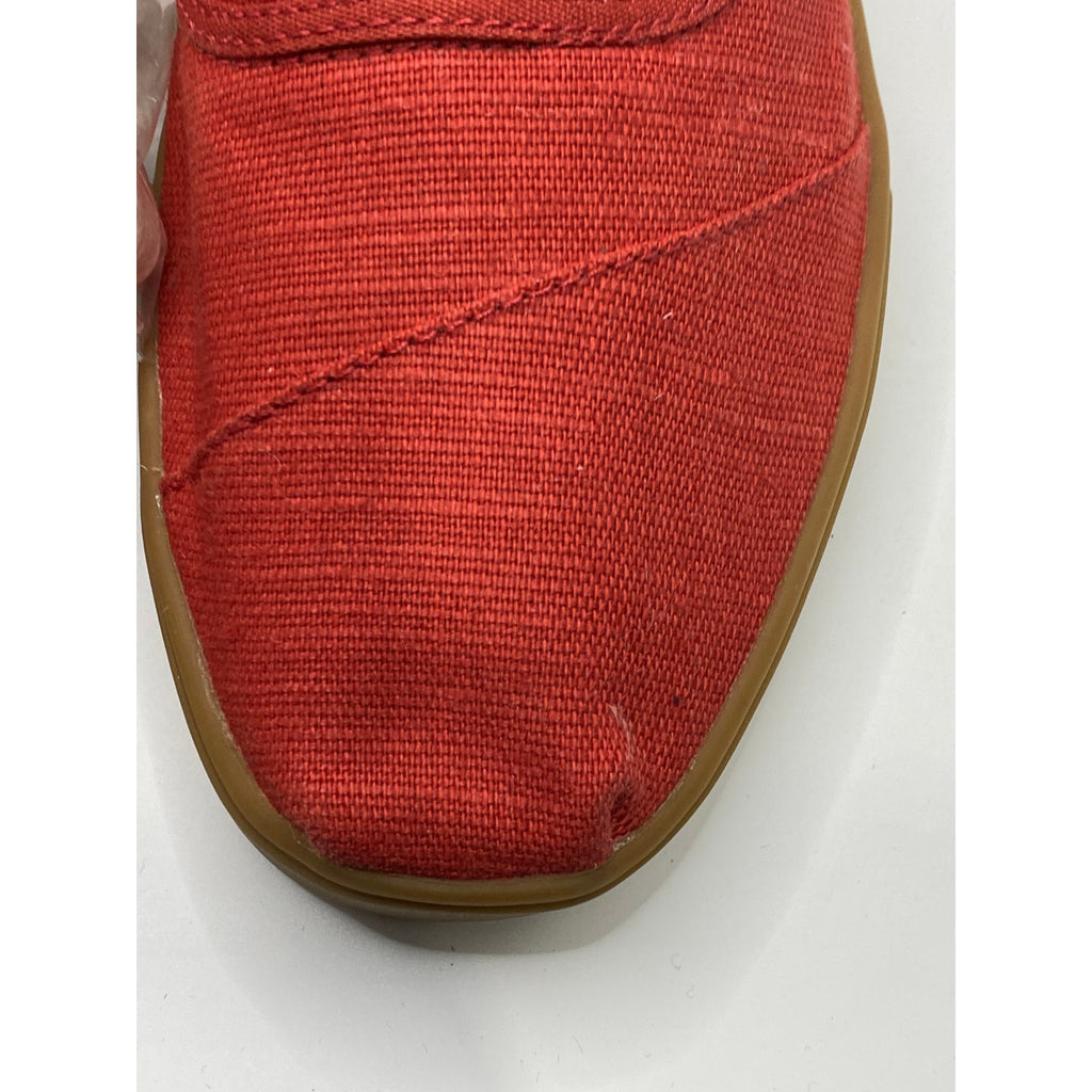 TOMS Men's Brick Red Canvas Cordones Lace-Up Round-Toe Sneakers SZ 9