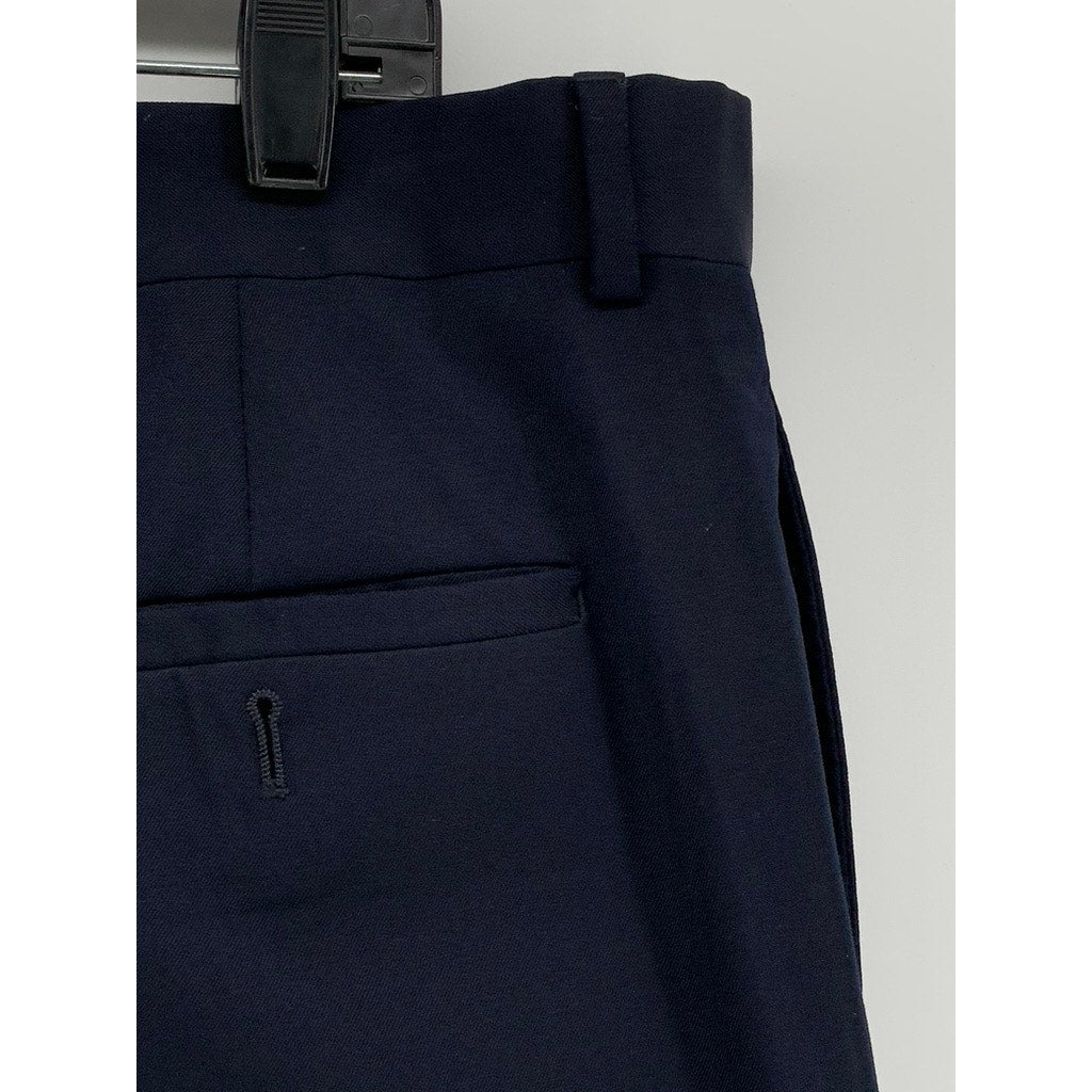 PRONTO UOMO Men's Black Solid Straight Leg Wool Pants SZ 40
