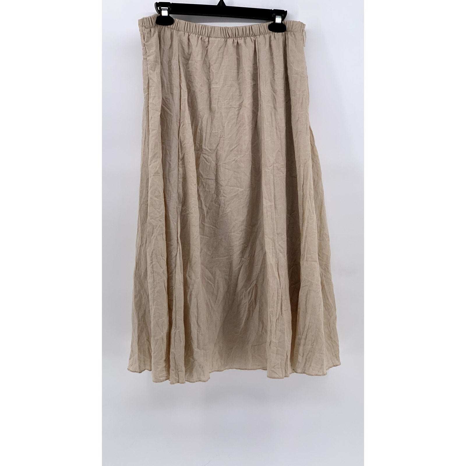 LAURA SCOTT Women's Beige A-Line Midi Skirt SZ L
