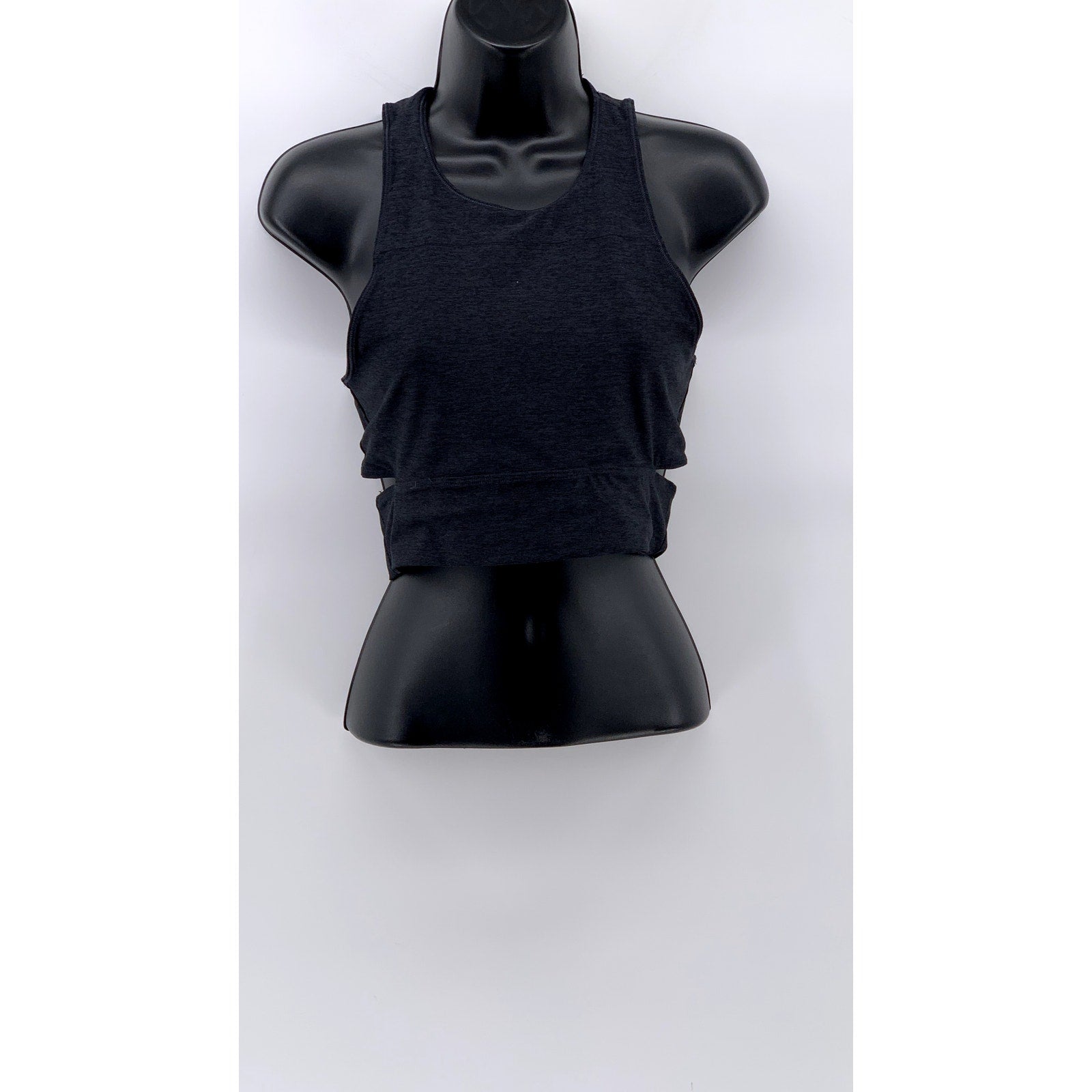 OUTDOOR VOICES Women's Black Cutout Cropped Tank Top SZ XS
