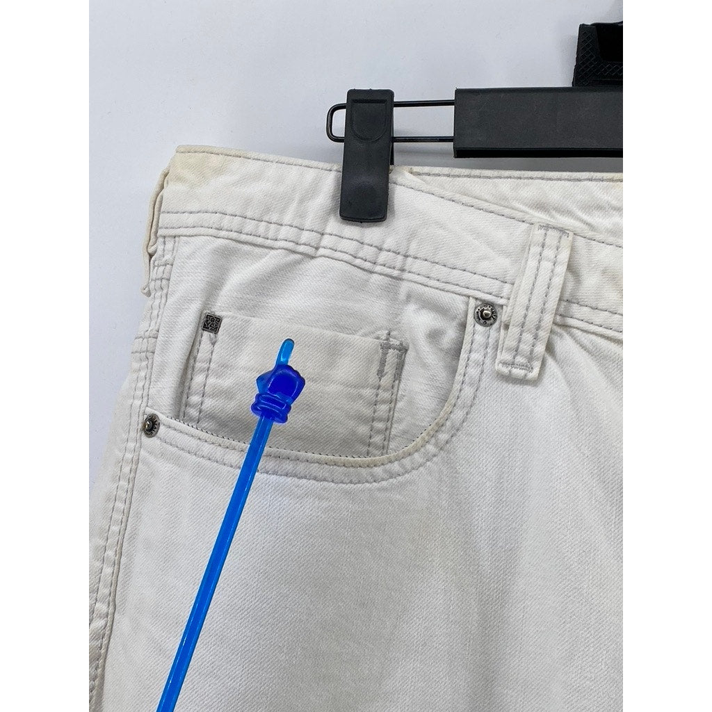 BUFFALO JEANS Men's White Evan Basic Slim-Leg Five-Pocket Denim Jeans SZ 36X32