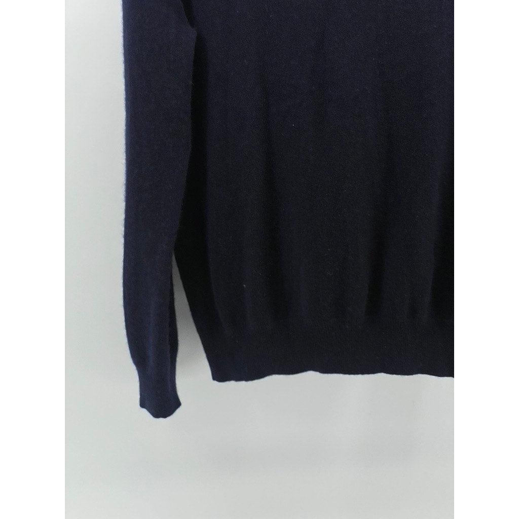 J.CREW Men’s Navy Blue V-Neck Italian Cashmere Long Sleeve Sweater SZ L