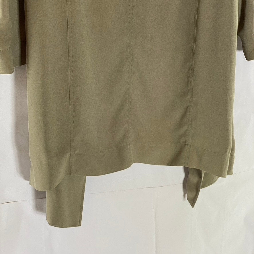 BABATON Women's Beige Open-Front Flowy Modern Belted Trench Coat SZ XXS