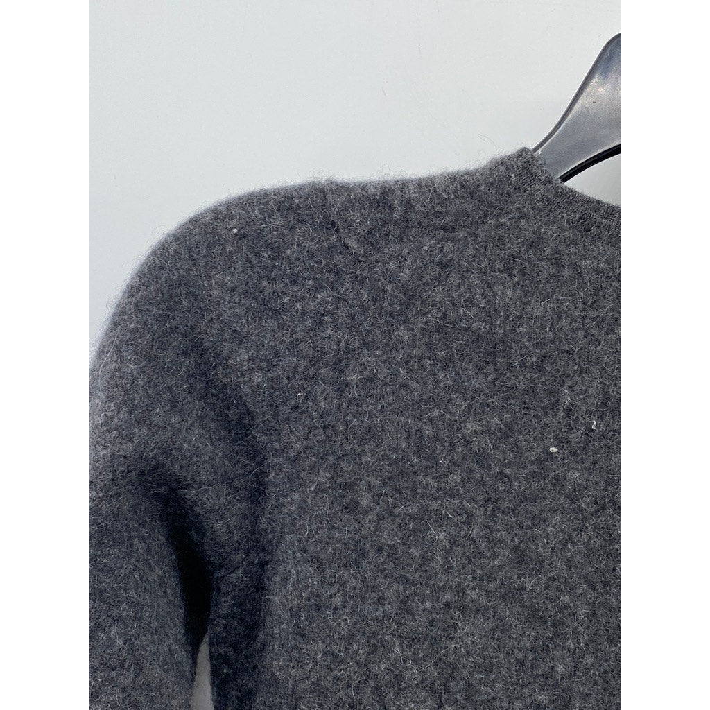 CHARTER CLUB Women's Charcoal Cashmere V-Neck Long Sleeve Sweater SZ M