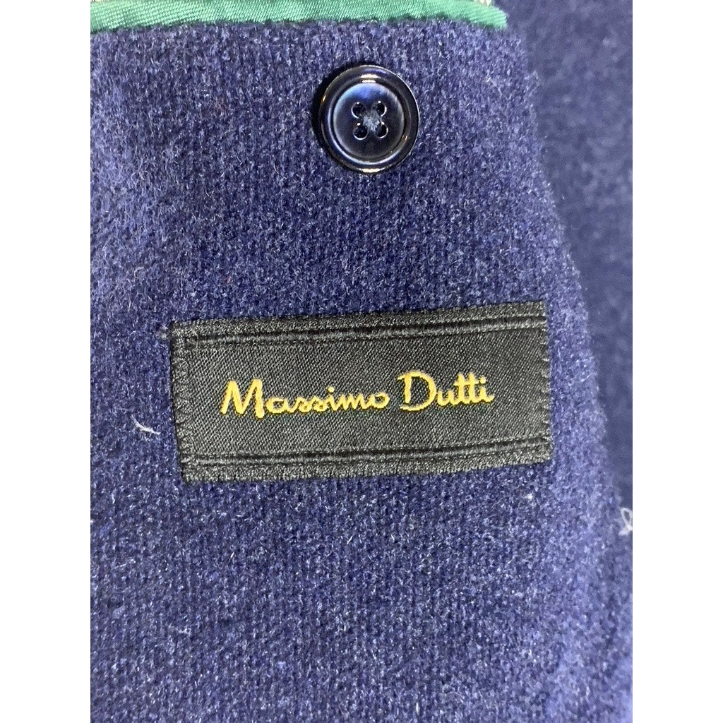 MASSIMO DUTTI Men's Navy Cashmere Two-Button Long Sleeve Collar Blazer SZ 38