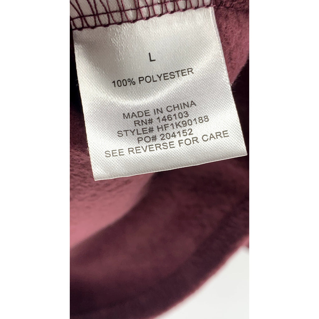 HIPPIE ROSE Women's Juniors' Burgundy Button-Up Long Sleeve Fleece Shacket SZ L