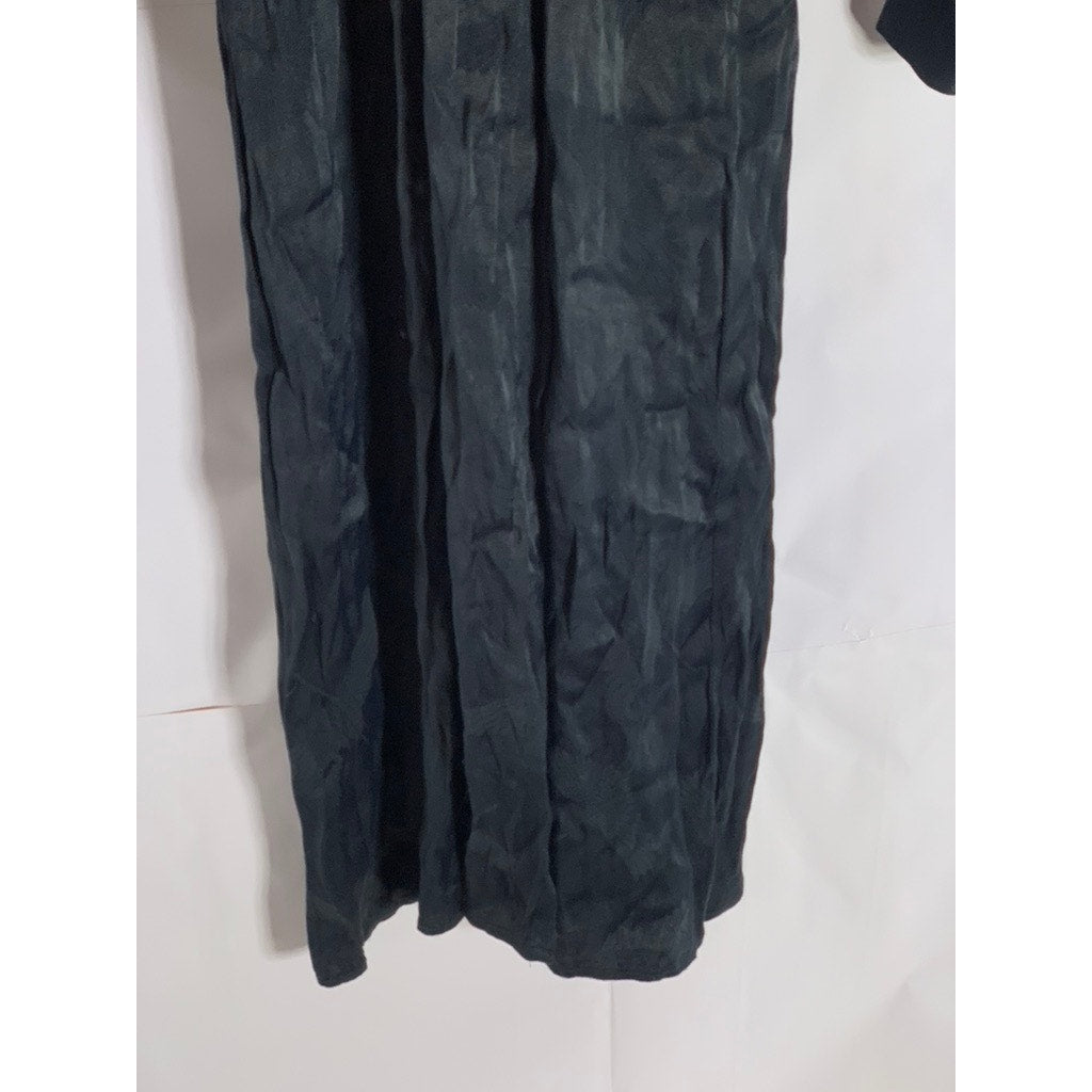 ZARA BASIC Collection Women's Black Surplice Long Sleeve Midi Dress SZ S