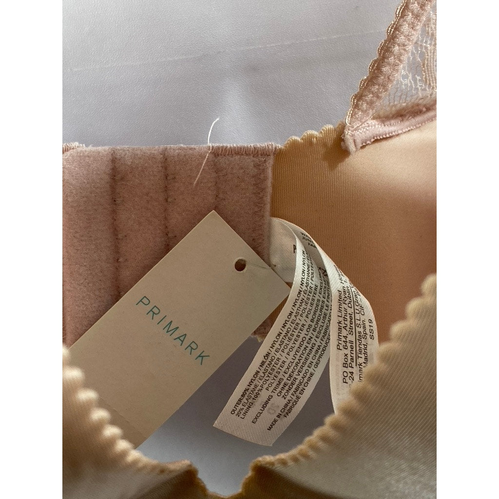 PRIMARK SECRET POSSESIONS Women’s Soft Pink Lace Push-Up Bra SZ 32D