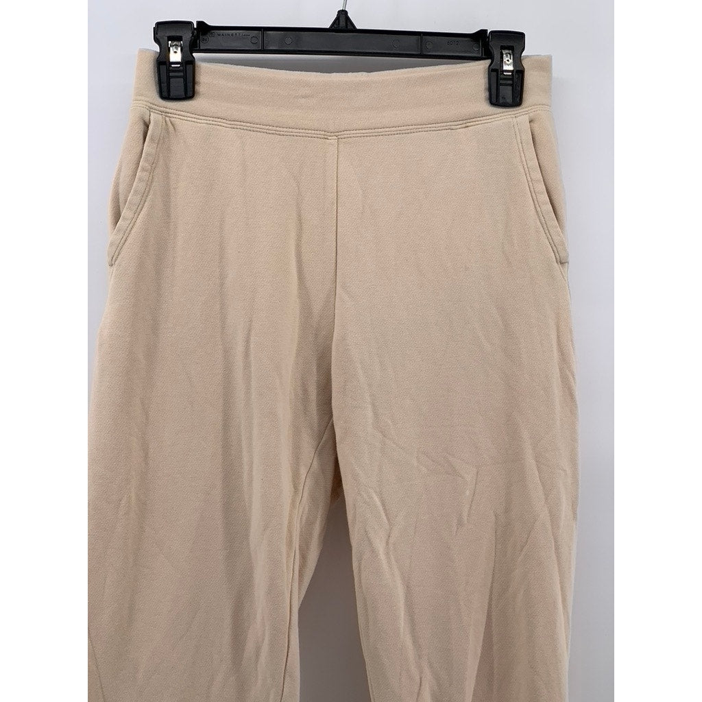UNIQLO Women’s Beige Solid Pull-On Casual Jogger Sweatpants SZ S