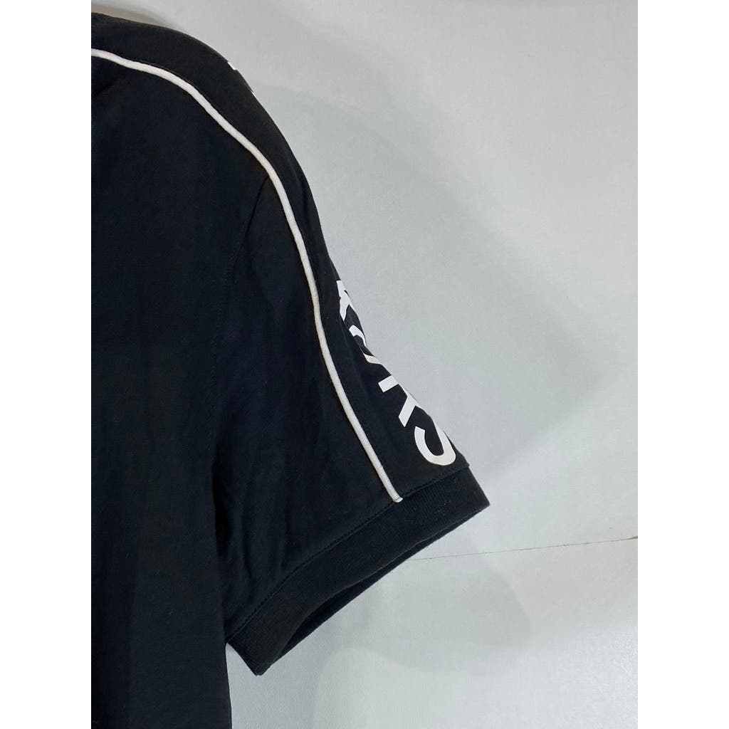 MICHAEL KORS Men's Black/White Cotton MK Logo Short Sleeve Polo Shirt SZ S