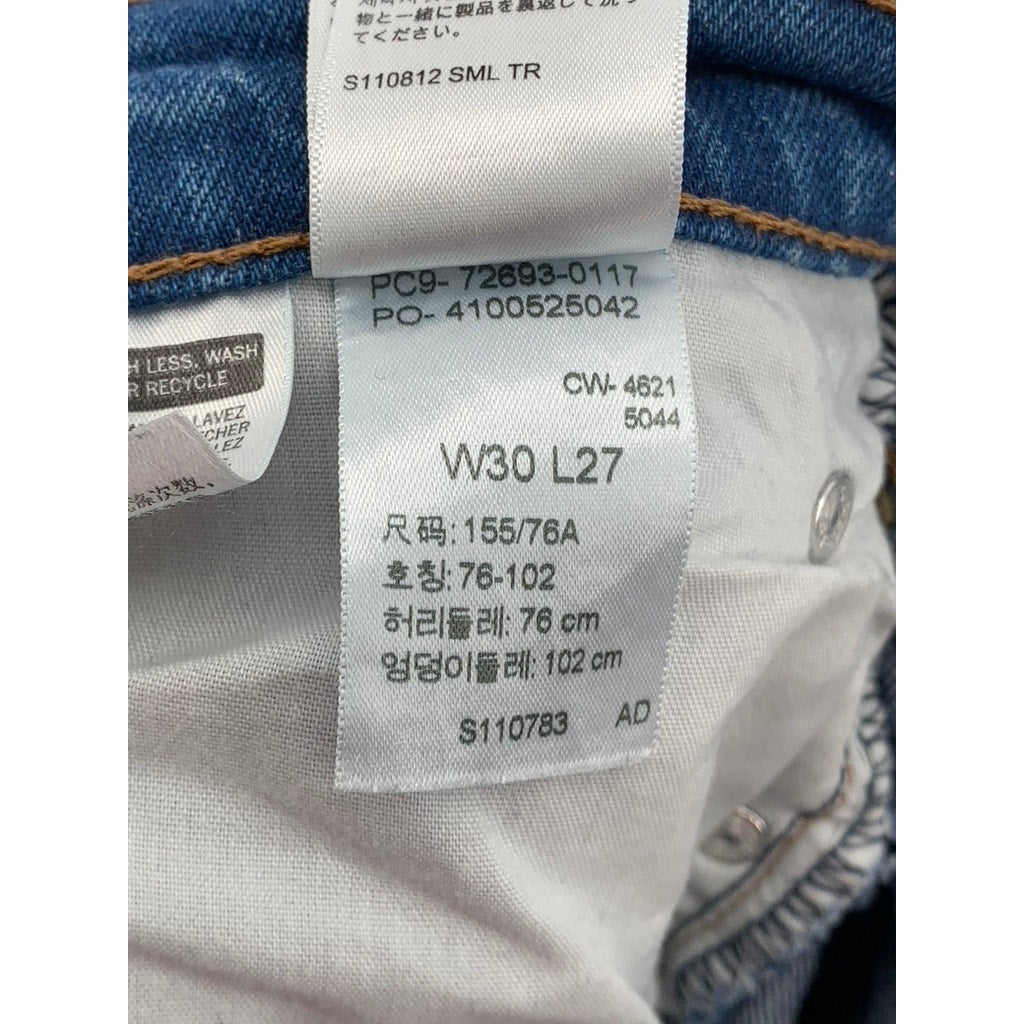 LEVI'S Women's Blue Denim Casual Button-Fly Ribcage Straight Ankle Jeans SZ 30