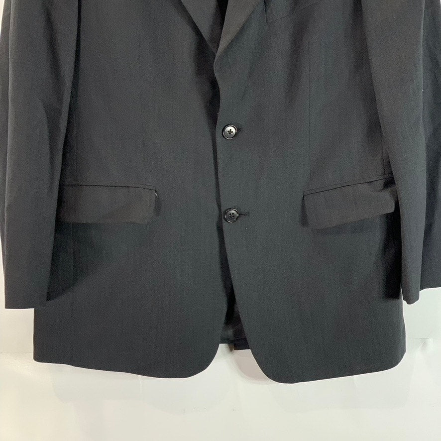 BROOKS BROTHERS 346 Men's Black Wool-Blend Stretch Two-Button Short Blazer SZ38S