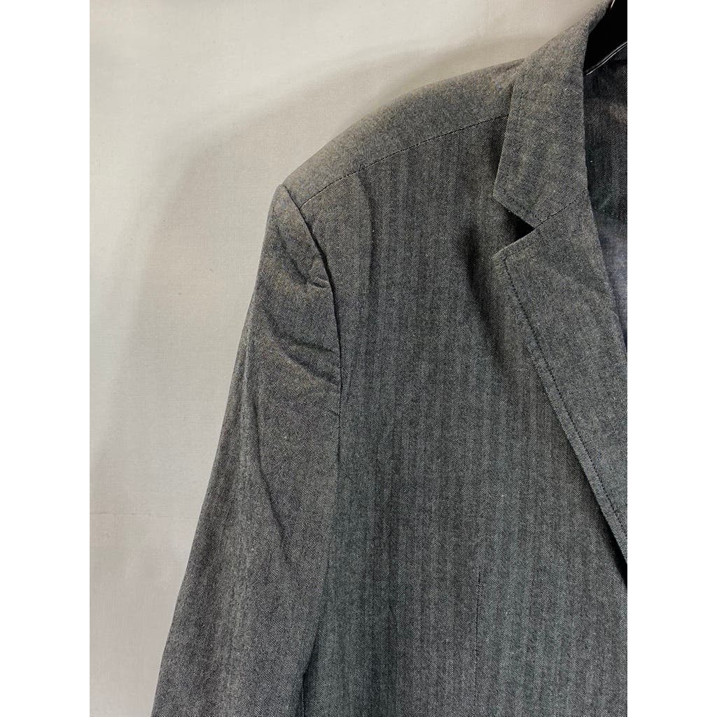 JACHS NEW YORK Men's Gray Herringbone Two-Button Sport Coat SZ L