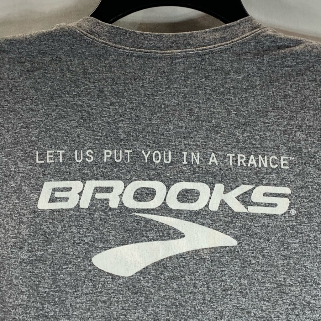 BROOKS Men's Gray Crewneck Trance 9 Graphic Short Sleeve T-Shirt SZ L