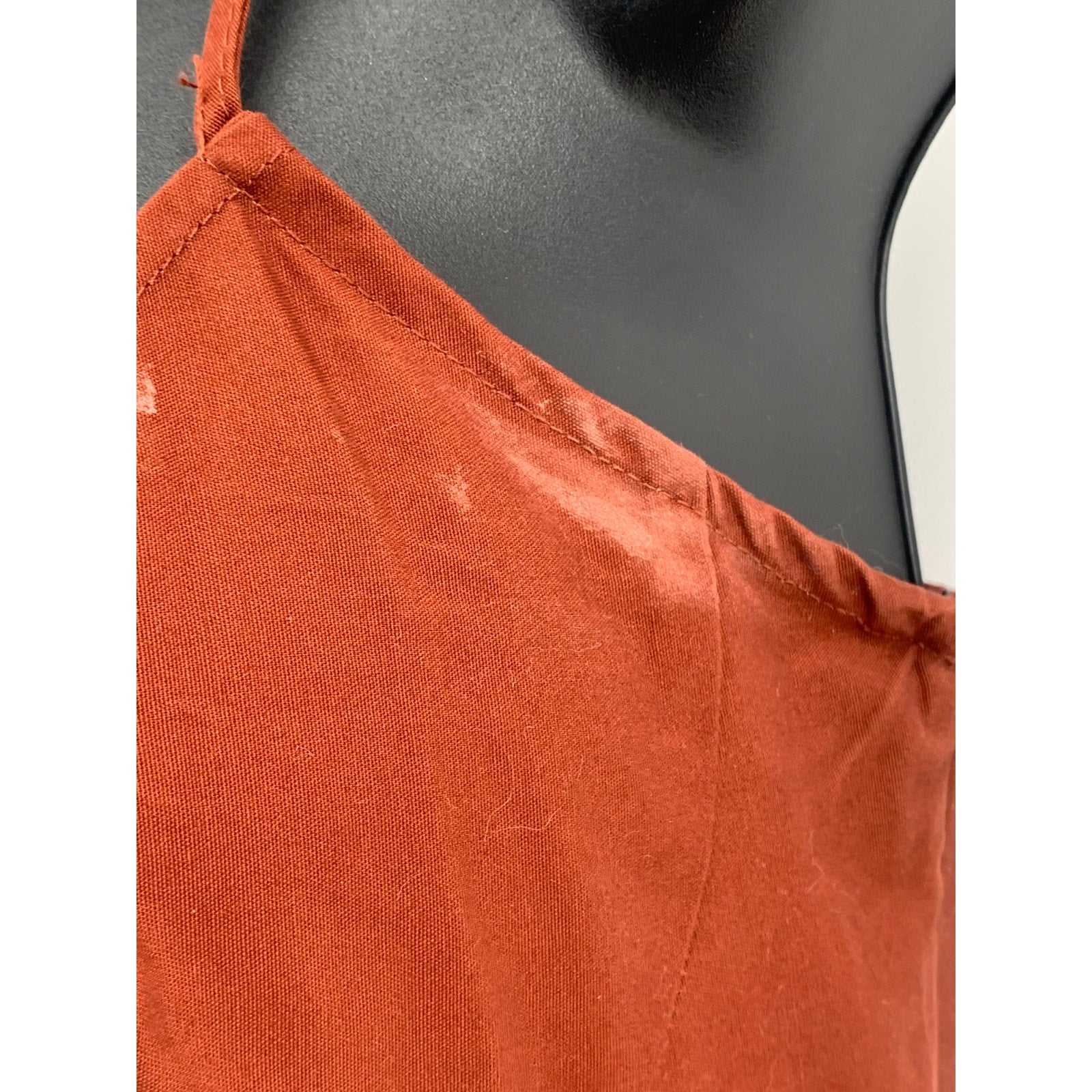 FUTURE COLLECTIVE Women's Rust Orange Scoop-Neck A-Line Belted Midi Dress SZ 2
