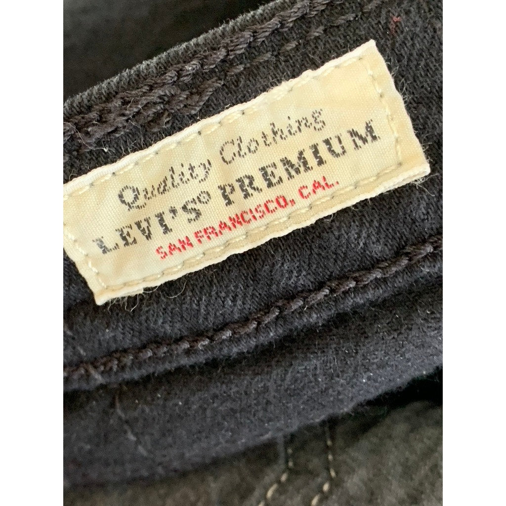 LEVI'S Women's Black Solid Wedgie Straight High-Rise Denim Five-Pocket Jean SZ27
