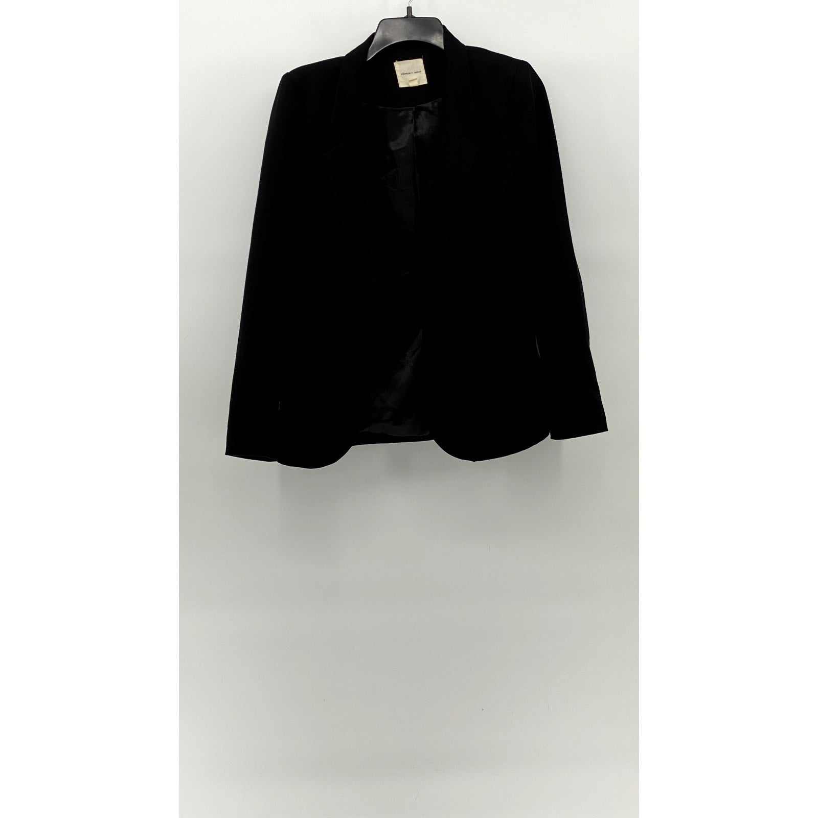 SILENCE + NOISE Women's Black Open-Front Long Sleeve Notch Collar Blazer SZ M