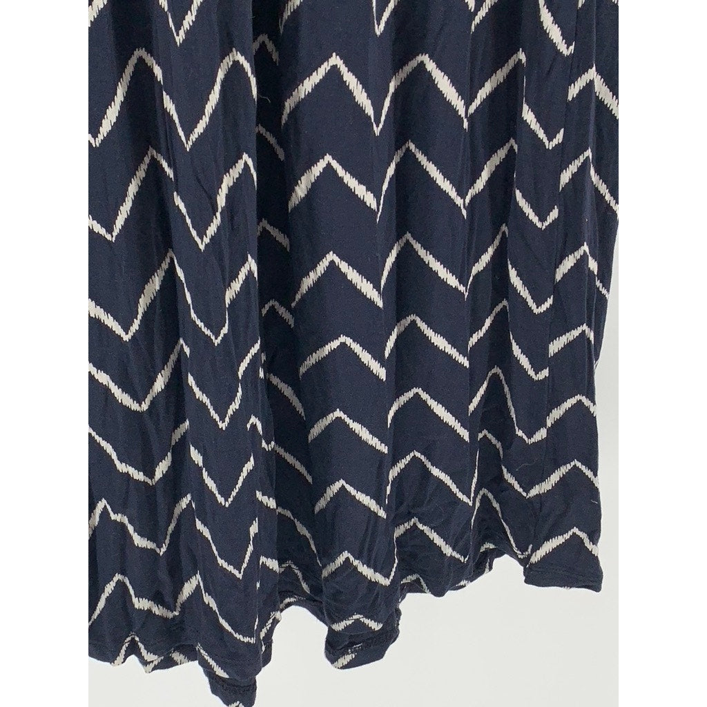 ST. JOHN'S BAY Women's Petite Navy-White Zig Zag Print Tank Maxi Dress SZ PM