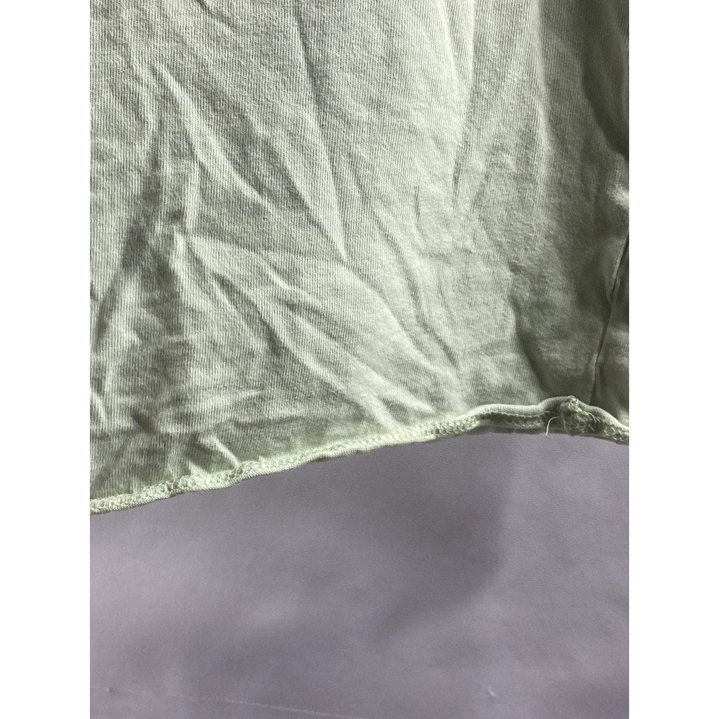 ZARA Girls' Lime Green Crewneck Short Sleeve Chest-Pocket Crop Top SZ 10