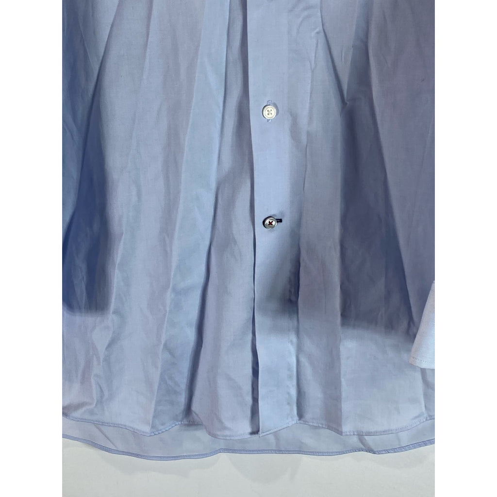 TOMMY HILFIGER Men's Light Blue TH Flex Supima Regular-Fit Stretch Shirt SZ 16