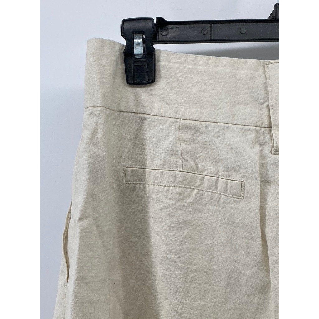 FOREVER 21 Women’s Beige Tapered Leg Casual Trouser Pants SZ L