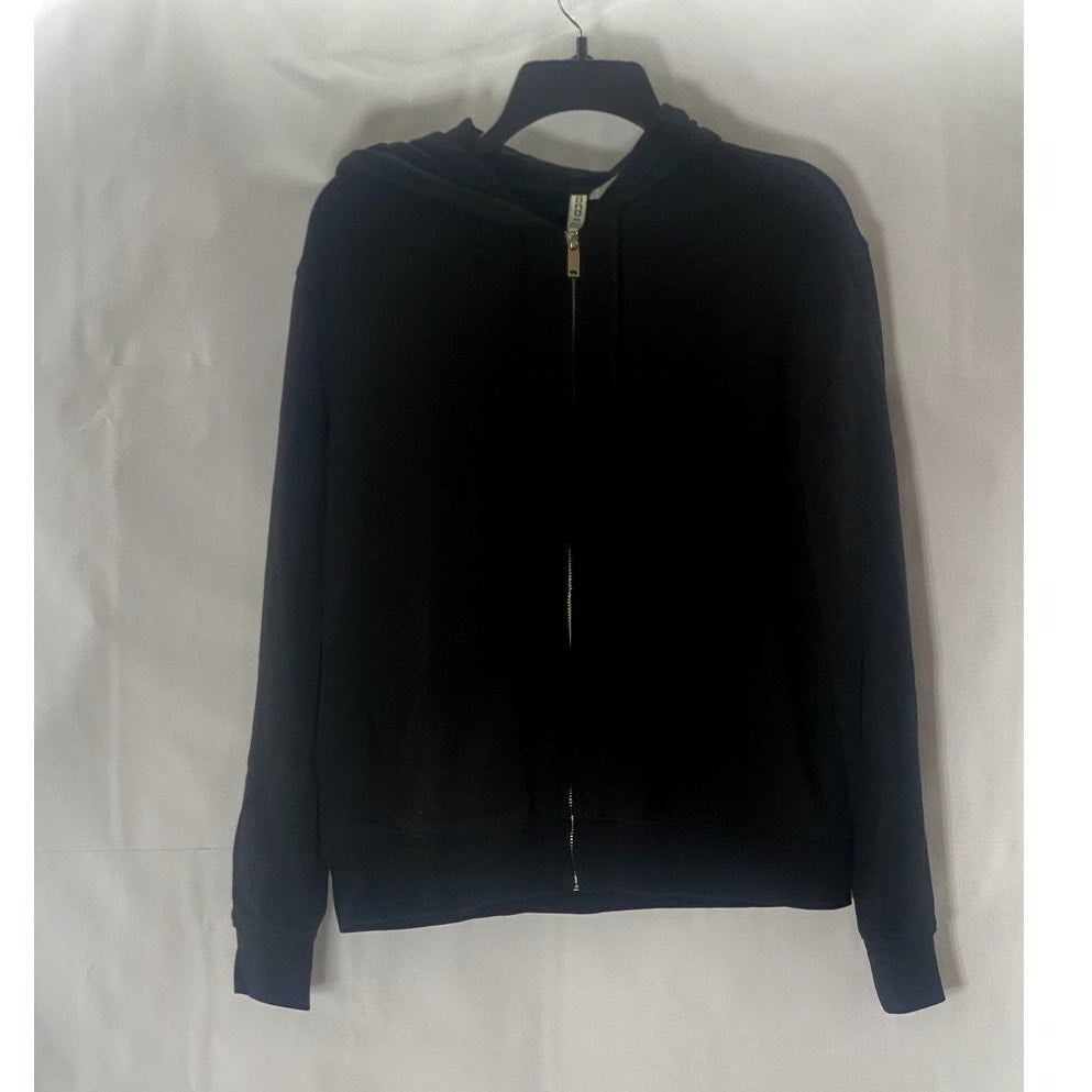 DIVIDED By H&M Women's Black Solid Casual Zip-Up Hooded Sweater SZ S