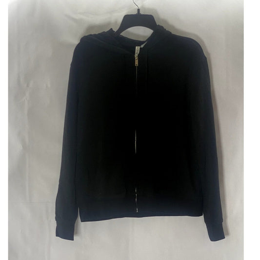 DIVIDED By H&M Women's Black Solid Casual Zip-Up Hooded Sweater SZ S