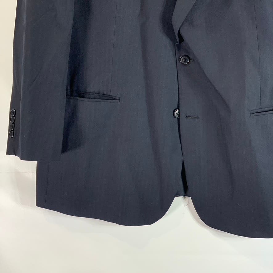 BROOKS BROTHERS Men's Black Wool Herringbone Two-Button Blazer SZ 48R