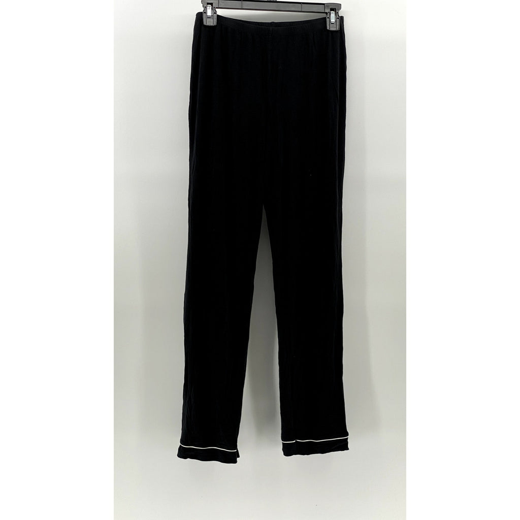 UNBRANDED Women's Black Pull-On Relaxed-Fit Straight Leg Pajama Pant SZ S