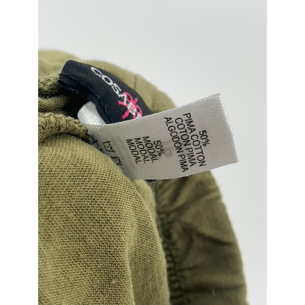 COSA BELLA Women's Olive Green Relaxed Fit Pima Cotton Pull-On Pants SZ S