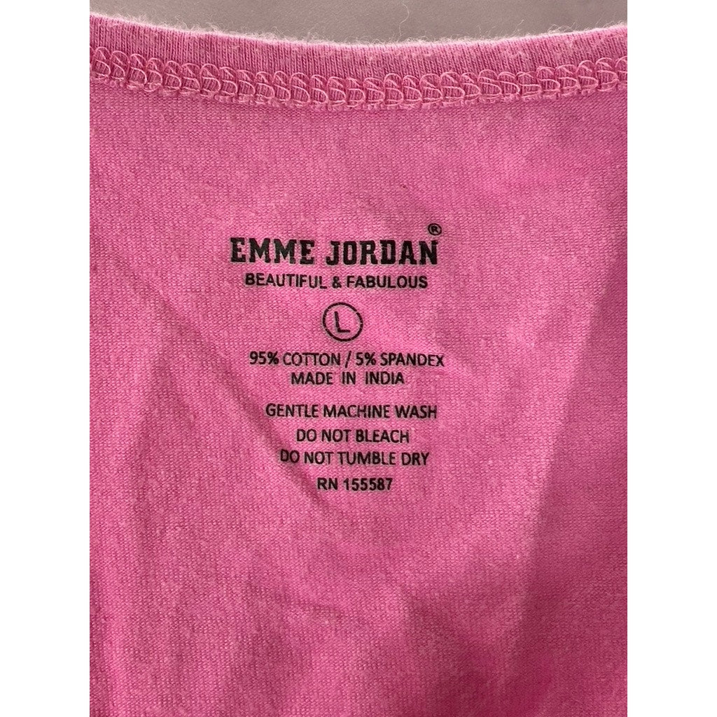 EMME JORDAN Women's Scoop-Neck Dance Adventure Graphic Tank Top SZ L