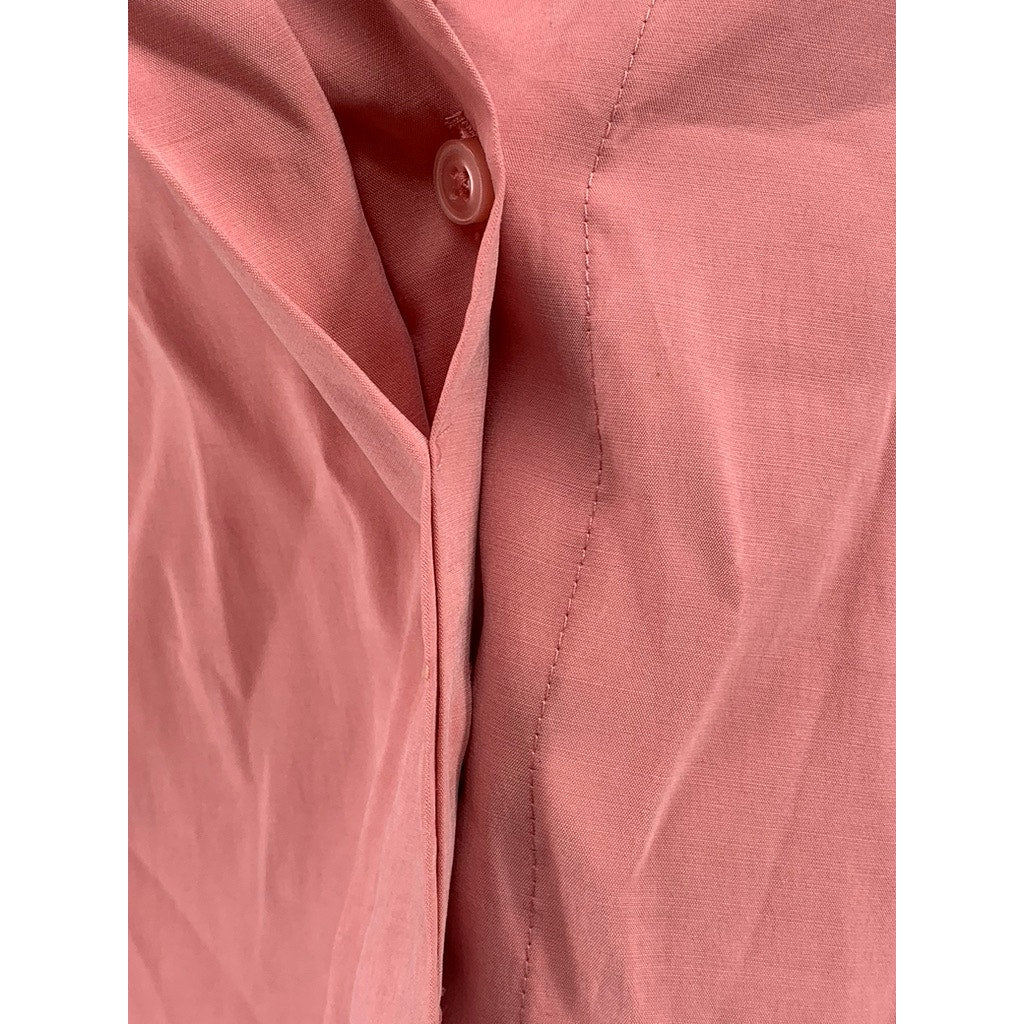 CHICO'S Women's Peach Regular Fit Button-Up 3/4 Sleeve Top SZ 2(US-L)